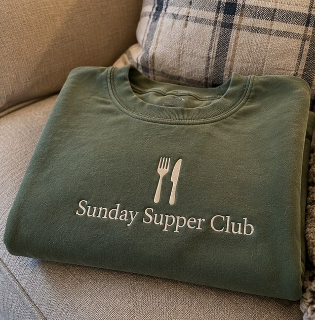 Customer photo of a custom supper club sweatshirt